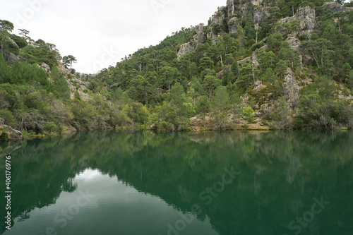 view the lake of the source of the river Borosa located in the Natural Park of the Sierras de Cazorla, Segura and las Villas, Andalucia, Spain.