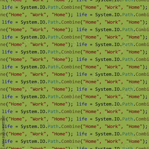 Pattern for the programmer. life = System.IO.Path.Combine( "Home", "Work", "Home" ); All my life in one command. Vector stock illustration eps 10.