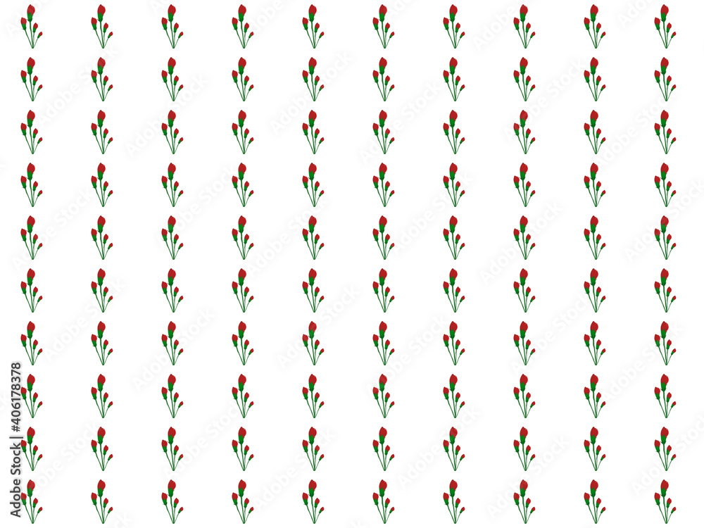 Roses arrange pattern on white background Roses arrange pattern on white background