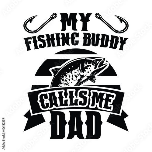 Funny Quote Fishing text and illustration