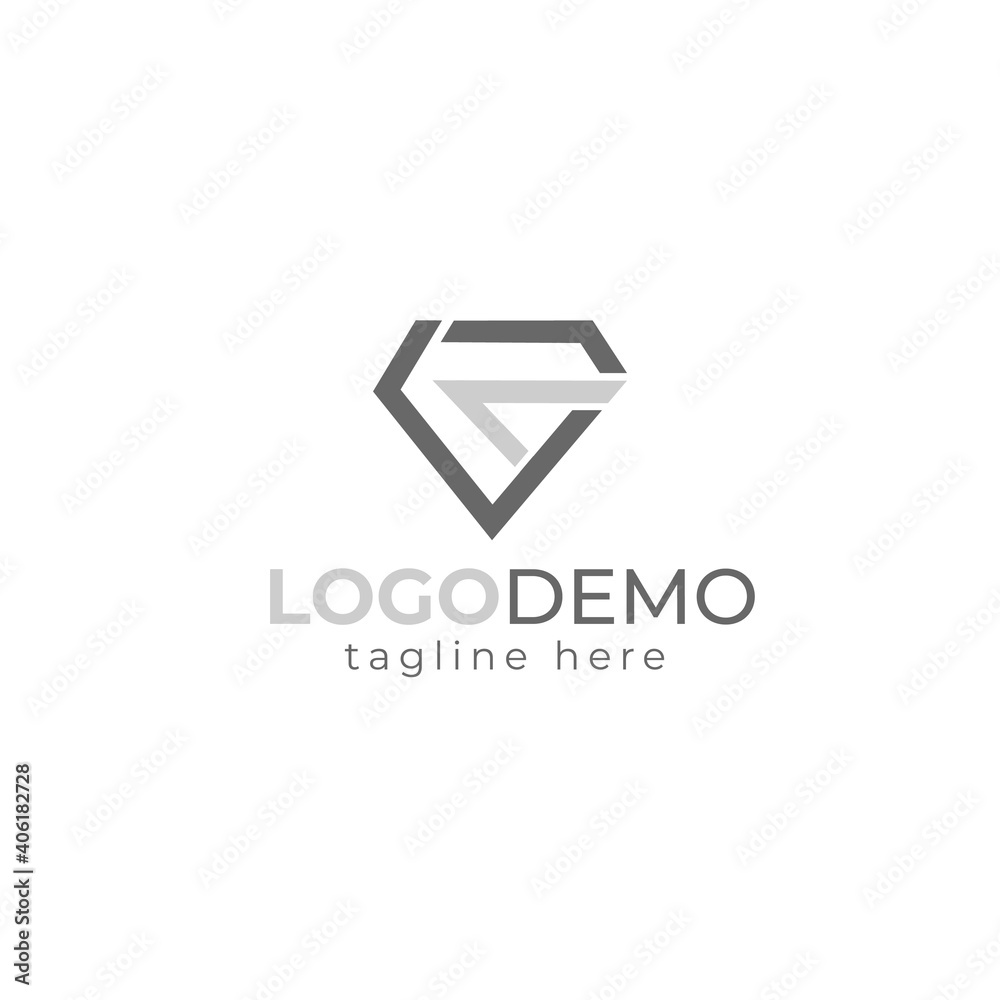 Initial latter G and stone Logo design vector illustration. Diamond Letter Illustration Vector Template. Initial latter G and stone Logo design vector illustration. Diamond Letter Illustration Vector Template.