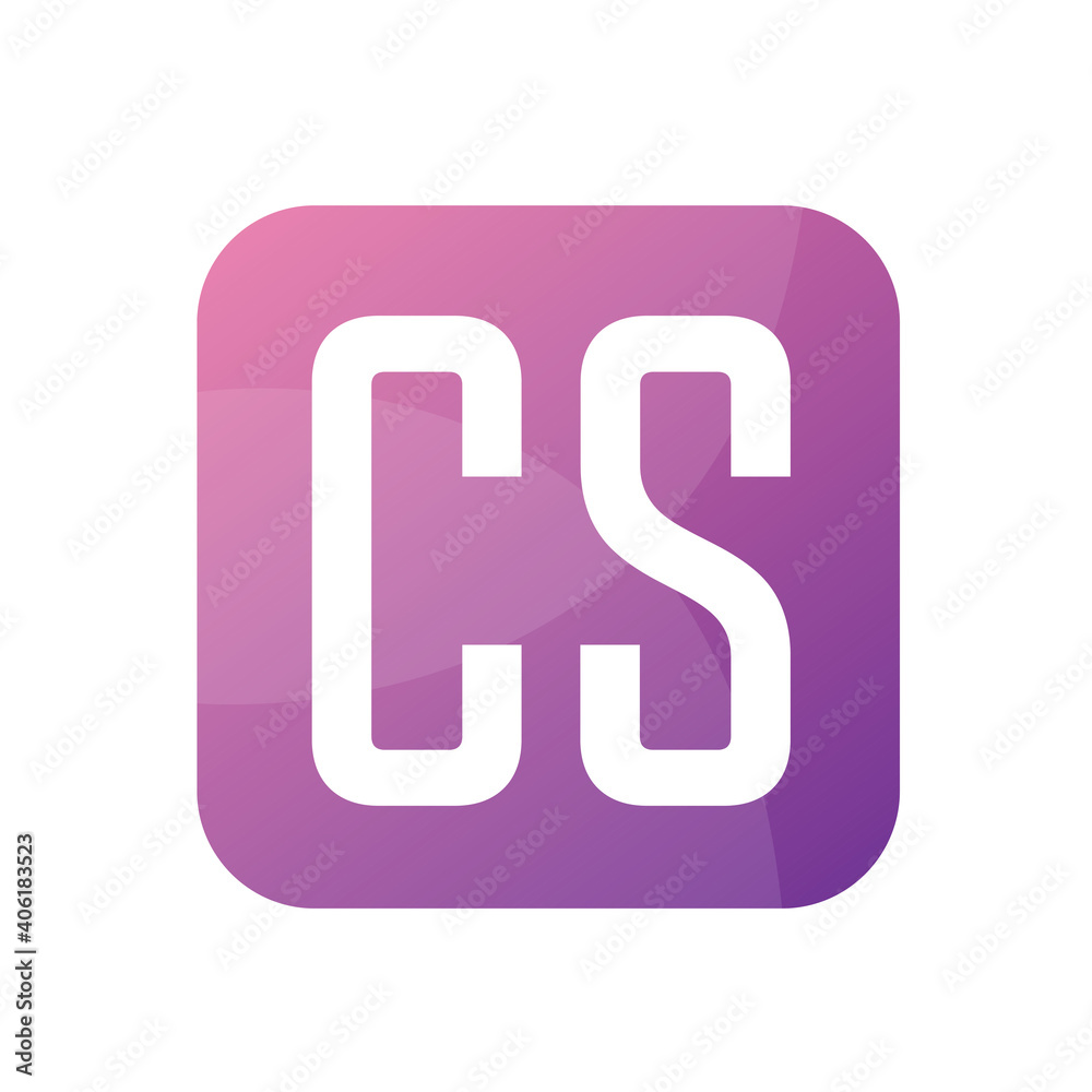 CS Letter Logo Design With Simple style