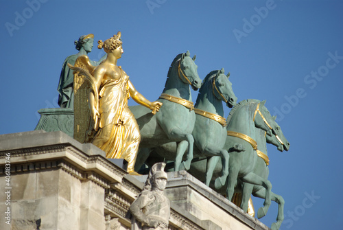 Quadrige de l'arc de triomphe du Carrousel à Paris, France