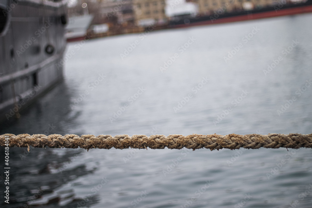 Naklejka premium quiet seaside harbor