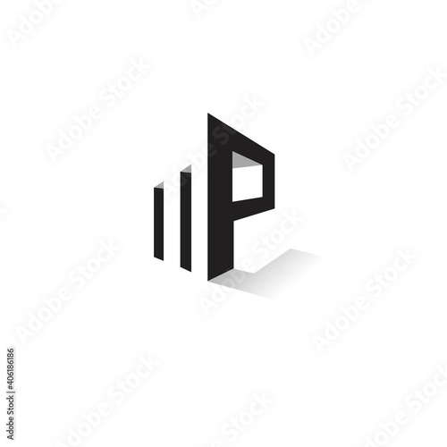 logo letter Initial MP  m p for branding identity