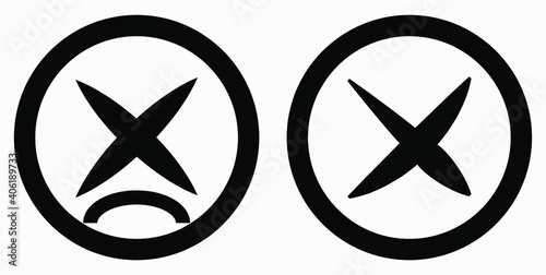 Cancel icon. Prohibition of action. Stop procedure. Cancel download. Vector icon.