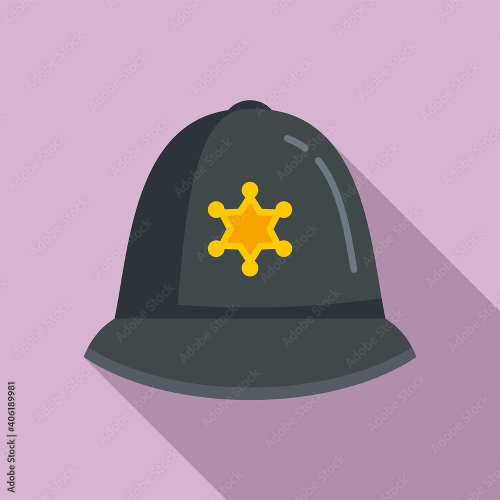 Naklejka premium Police helmet icon. Flat illustration of police helmet vector icon for web design