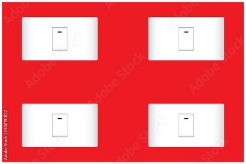 Power switch on red background vector design