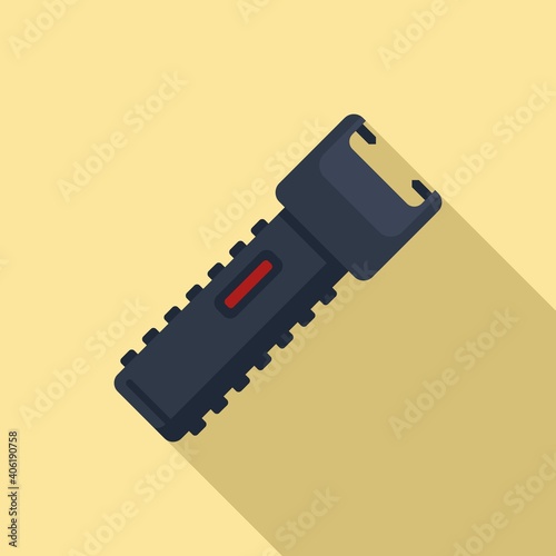 Policeman electroshocker icon. Flat illustration of policeman electroshocker vector icon for web design