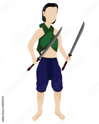 Ancient strong woman warrior cartoon shape vector design