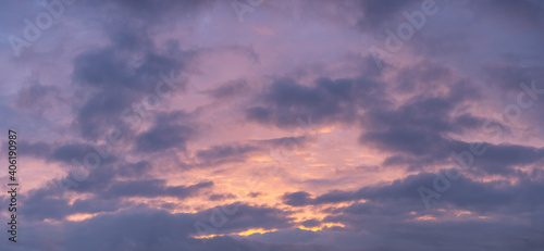 Photography Colorful sunset panorama after a thunder storm