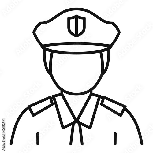 City policeman icon. Outline city policeman vector icon for web design isolated on white background