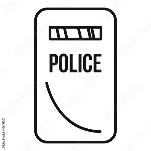 Policeman shield icon. Outline policeman shield vector icon for web design isolated on white background