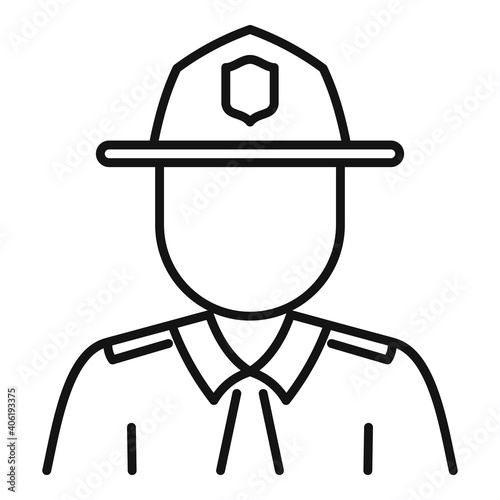 Policeman village icon. Outline policeman village vector icon for web design isolated on white background