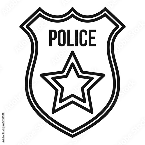Police gold shield icon. Outline police gold shield vector icon for web design isolated on white background
