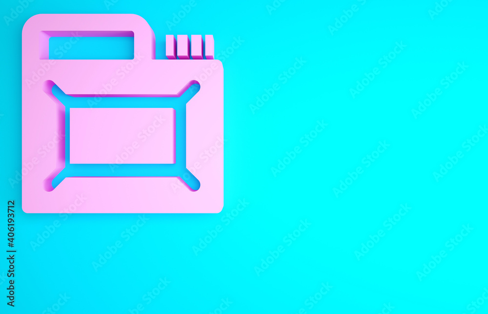 Pink Canister for motor machine oil icon isolated on blue background. Oil gallon. Oil change service and repair. Engine oil sign. Minimalism concept. 3d illustration 3D render. Pink Canister for motor machine oil icon isolated on blue background. Oil gallon. Oil change service and repair. Engine oil sign. Minimalism concept. 3d illustration 3D render.