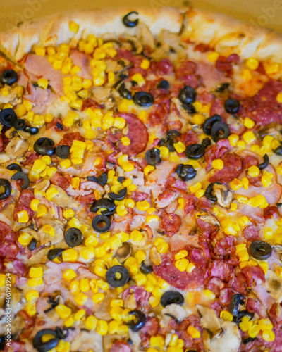 closeup of pizza
