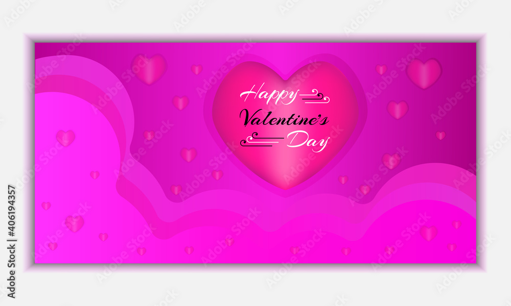 Abstract Colorful Paper Cut Love Iconic Valentine's Day Background Banner design