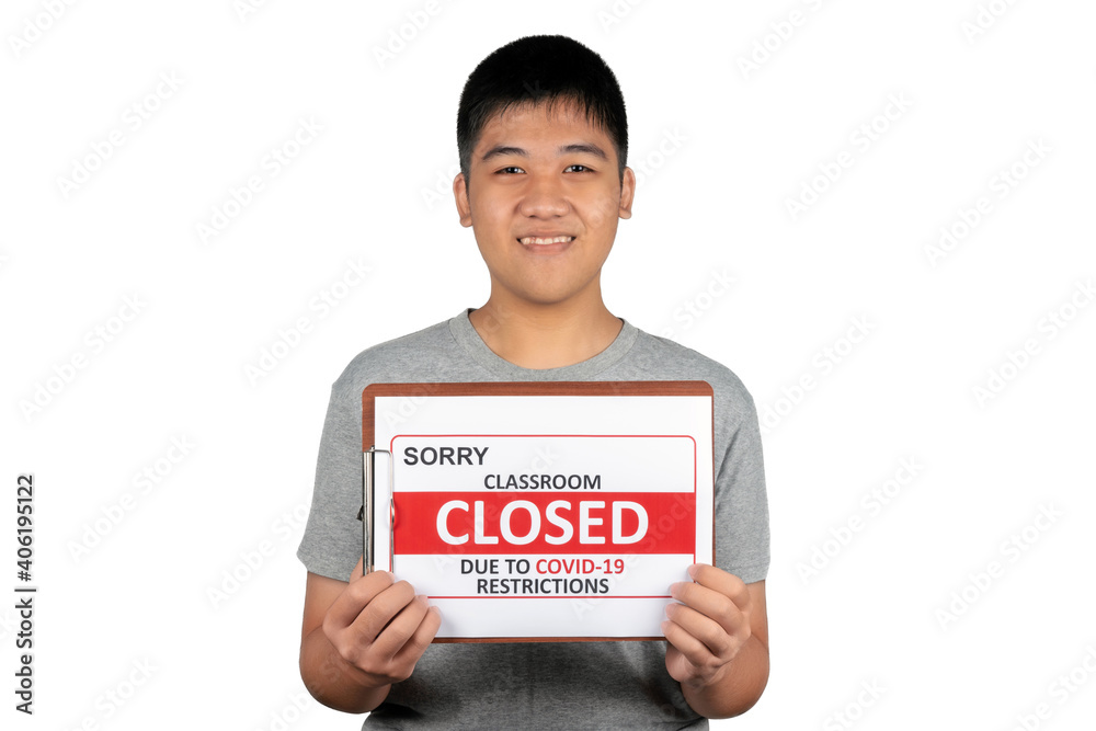 Student holding clipboard with word Student holding clipboard with word
