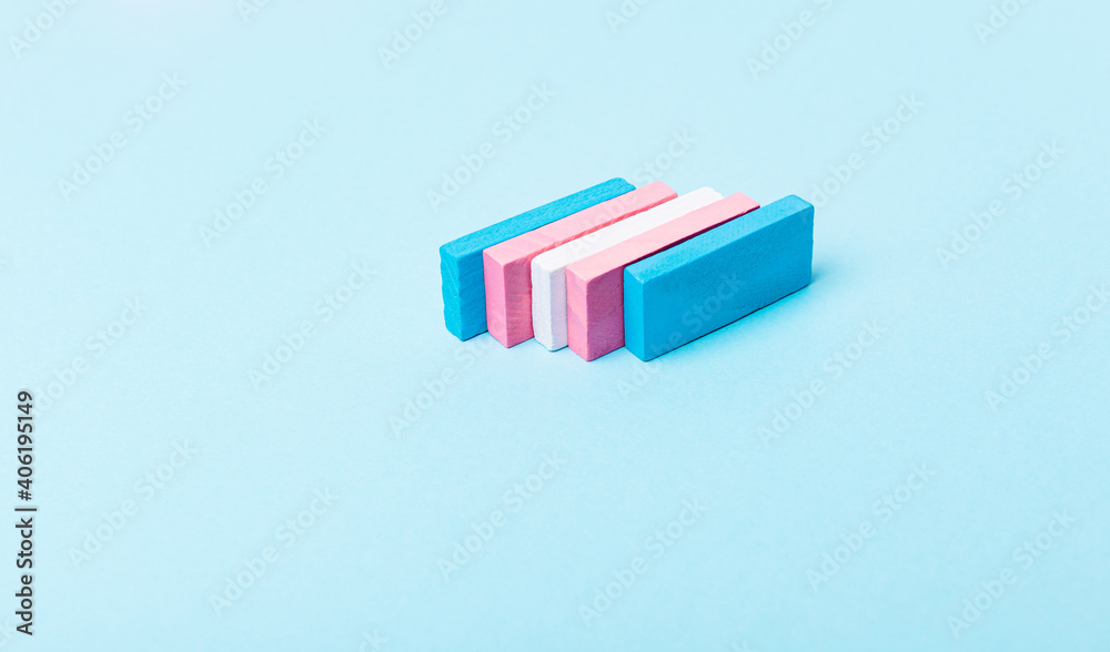Dominoes white, pink and blue. Transgender flag Dominoes white, pink and blue. Transgender flag