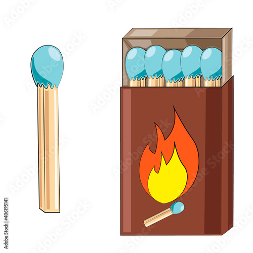 Safety match and box match in color