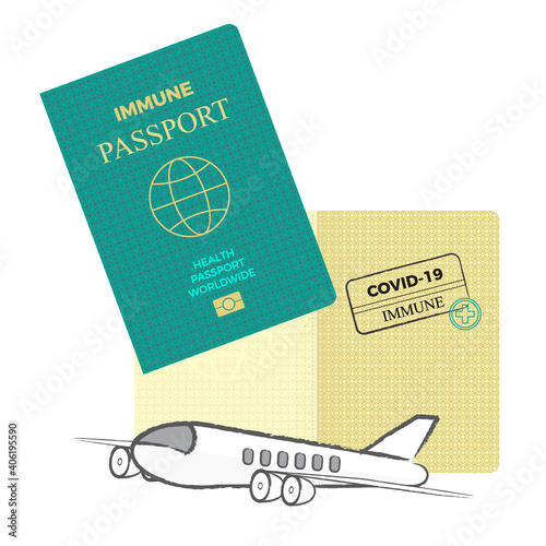COVID-19 Immunity passport or risk-free certificate concept. Traveling during the Coronavirus Pandemic