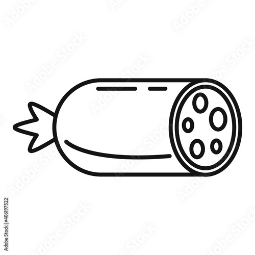 Cutted sausage icon. Outline cutted sausage vector icon for web design isolated on white background