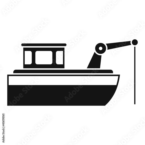 Fishing ship icon. Simple illustration of fishing ship vector icon for web design isolated on white background