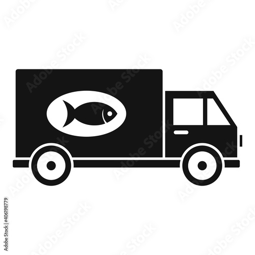Fish farm delivery icon. Simple illustration of fish farm delivery vector icon for web design isolated on white background