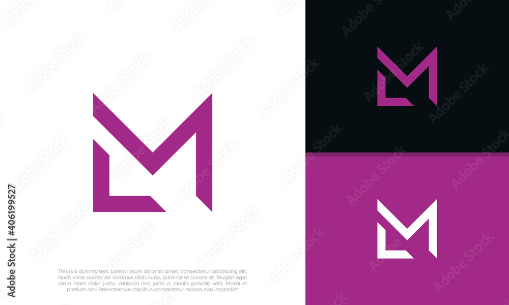 Initials LM logo design. Initial Letter Logo. Initials LM logo design. Initial Letter Logo.