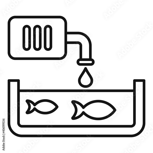 Domestic fish farm icon. Outline domestic fish farm vector icon for web design isolated on white background