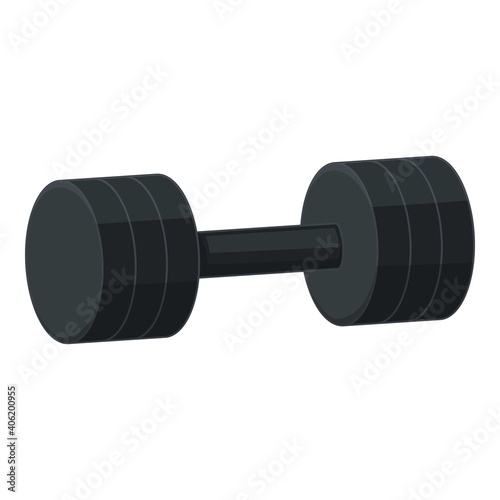 Gym dumbbell icon. Cartoon of gym dumbbell vector icon for web design isolated on white background