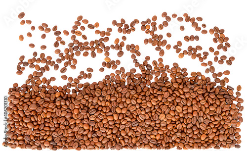 Coffee beans isolated on white background  coffee background