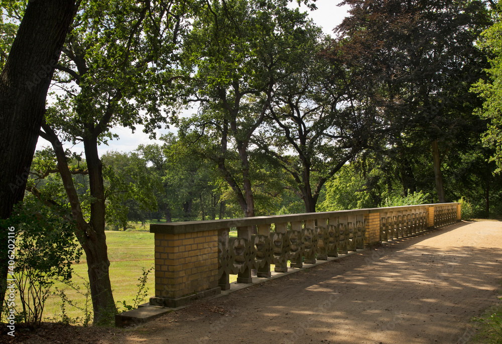 Bridge of King (Most Krolewski) at park Muzakowski (Park von Muskau) near Leknica. UNESCO World Heritage Site. Poland Bridge of King (Most Krolewski) at park Muzakowski (Park von Muskau) near Leknica. UNESCO World Heritage Site. Poland
