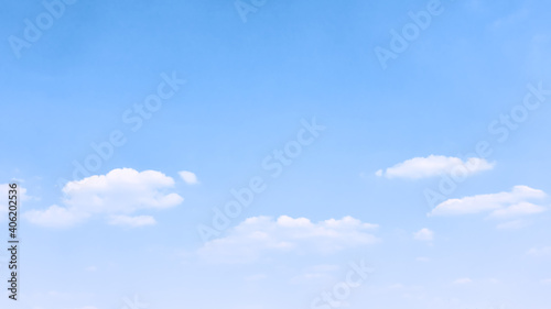 Canvas Print Light blue sky with white clouds