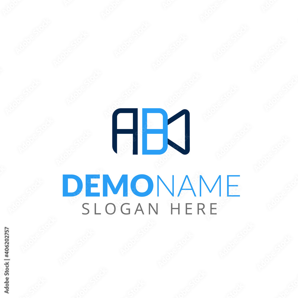 Fototapeta premium Initial latter AB monogram logotype with camera style vector template. Modern Abstract Initial letter AB logo. This icon incorporates two abstract typefaces in a creative way