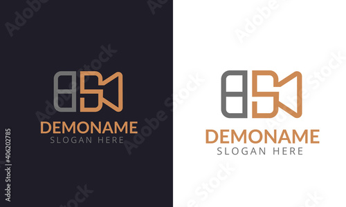 Initial BS and camera monogram Logo design vector template. 