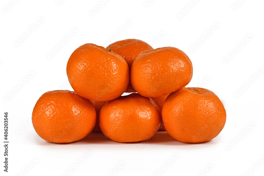 Whole mandarin fruits isolated on white background Whole mandarin fruits isolated on white background