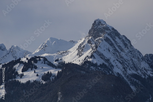 Le Rubli, mountain seen from Horneggli, Switzerland.