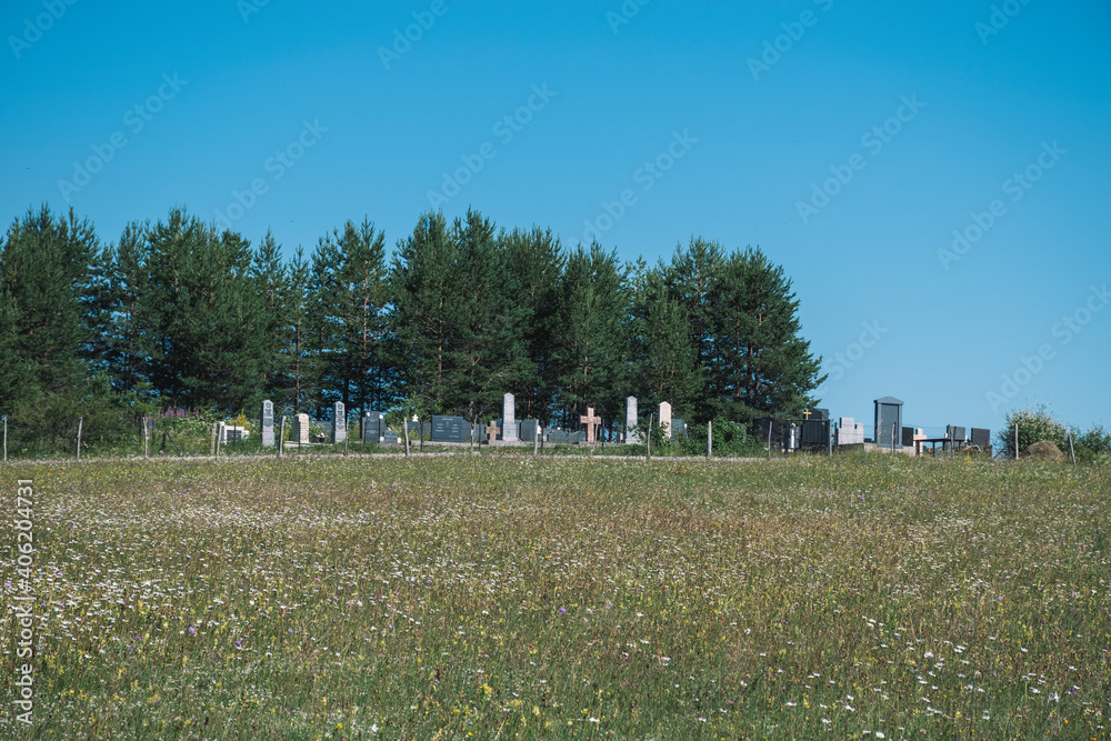 cemetery in the field