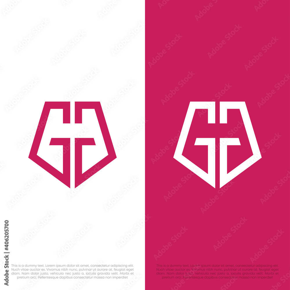Shield Initials G GG logo design. Initial Letter Logo. Shield Initials G GG logo design. Initial Letter Logo.