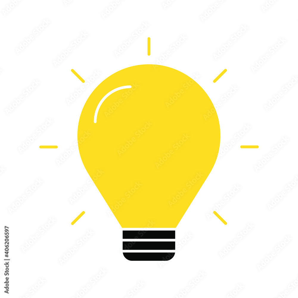 lamp icon - light bulb vector illustration flat style in trendy design