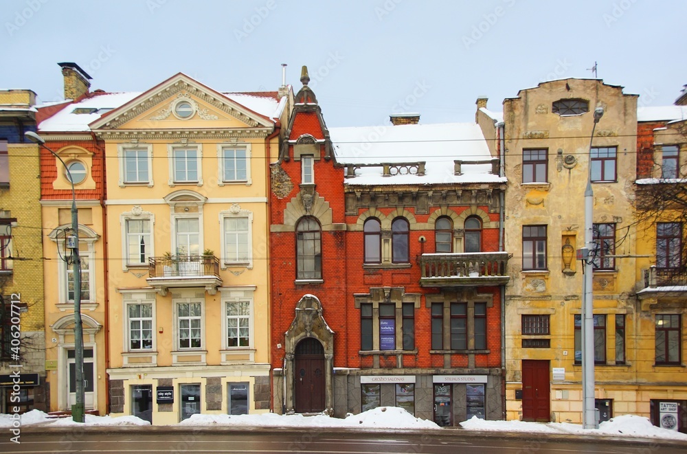 The diversity of the architectural design of facades in Vilnius