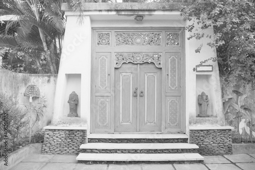 Entrance gate to the plot of the villa in Sanur on the island of