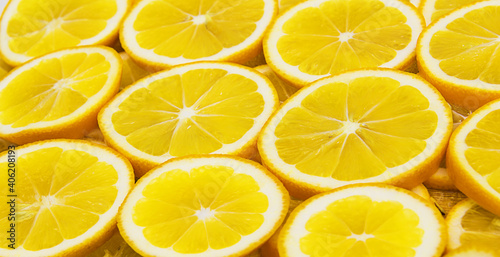 background of sliced lemon circles 