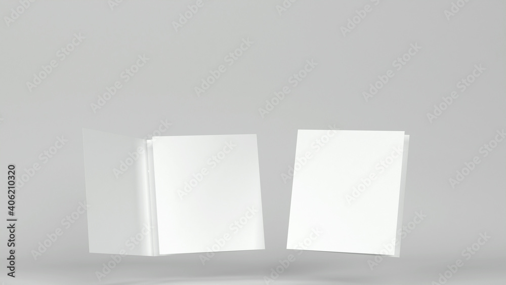 Naklejka premium Blank square leaflet mockup