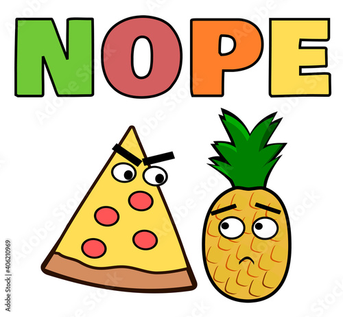 Pizza and pineapple fighting