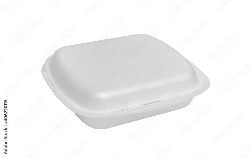 Food Box. White styrofoam box isolated on white background. Food Box. White styrofoam box isolated on white background.