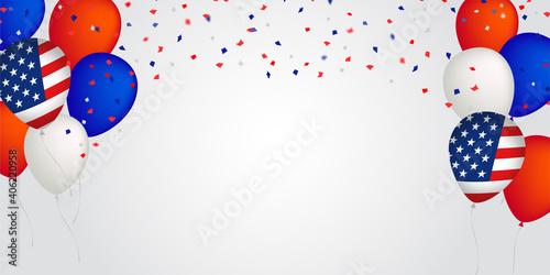 background flag balloons with copy space american flag