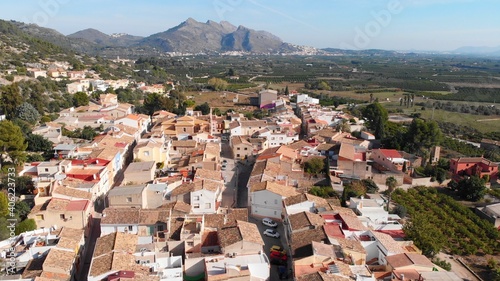 Aerial view of Tormos village in Alicante, Spain photo